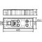 Base plate of plastic recycling | Length: 685 mmHeight: 135 mmWidth: 250 mmwith 4 holes ( 42 mm)and 1 x 60 mm x 60 mm20 kg